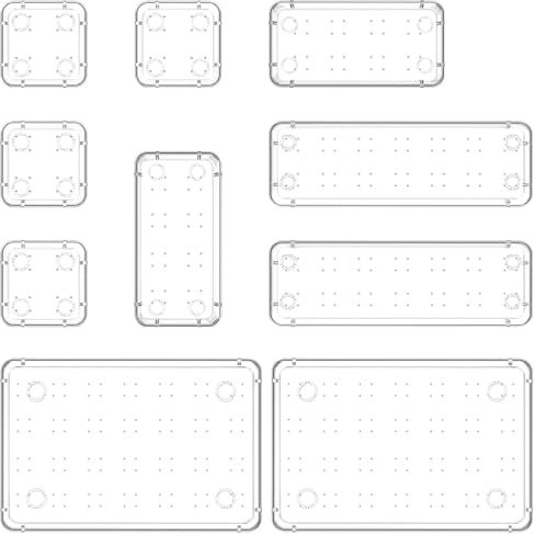 Lifewit 10 Stücke Schubladen Organizer mit 4 Größen, Schminktisch Ordnungssystem, Klar Kunststoff Makeup/Badezimmer/Drawer Box, Schreibtisch Tabletts für Küchen, Schmuck, Schlafzimmer, Büro