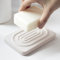 Coengwui Porte-savon en diatomite pour organisateur de cuisine, support d'évier à séchage rapide pour éponge, brosse, brosse à dents – Plateau en pierre à absorption rapide (beige, 12,2 x 7,9 cm)