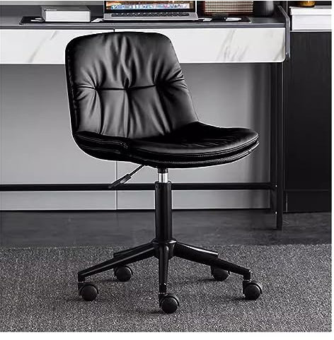 Bürostuhl, moderner Schreibtischstuhl ohne Armlehnen, höhenverstellbarer, drehbarer Schaukelstuhl für Computerarbeit, Nähstühle aus Kunstleder mit Rollen, stilvoller Lounge-Frisiertischstuhl Beauty