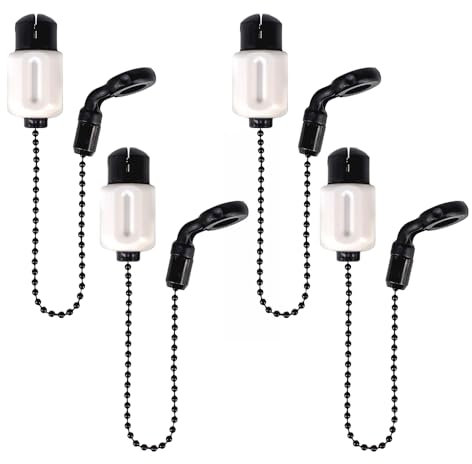 Hirisi Tackle Karpfenangeln Bobbins Swinger Drop Off Indikator Messingkette für Angelalarme Bissanzeiger Schwarze Kette Verstellbarer Schnurclip (FBA-B2029-4)