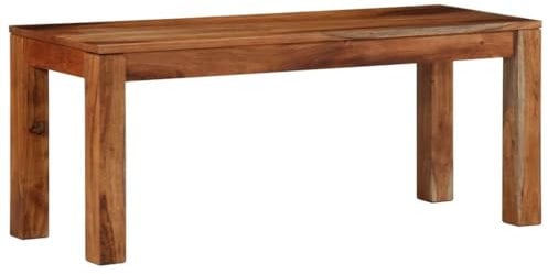 vidaXL Bank 110 cm Massivholz Akazie, Sitzbank, Bankcouch, Dielenbank, Sitzbank, Essbank, Indoor Bank, Flurbank, Holzbank, Massivholzbank