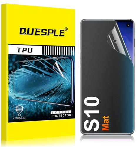 QUESPLE [2 Pièces] Mat Protection écran pour Samsung Galaxy S10, Anti-empreintes, Anti-éblouissement Matte TPU Film Protection écran, Sans Bulles, Compatible avec Lecteur d’Empreinte