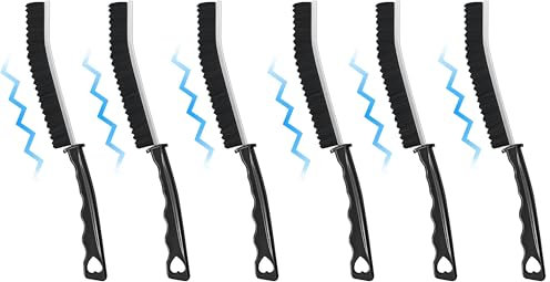 3 Stück Hartborsten Eckenreinigungsbürste - Gezackte Fugenbürste 2. Gen. Ergonomische Spaltreinigungsbürste - Vielseitige Fugenreinigungsbürste für Küche (Schwarz 6 stück)