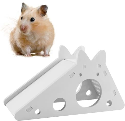 Hamster-Spielhaus aus Holz mit Leiter und Rutsche, Klettern für Zwerge, syrische Meerschweinchen, Rennmäuse, Eichhörnchen, Mäuse, Versteck für Heimwerker, kleine Haustiere, Käfig, Eckbodenzubehör,