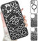 Xylota Magnetische Handyhülle für iPhone 15 Pro Max 6,7 Hülle mit 2 x Glitzer Karton, Aesthetic Leopard Muster Mädchen Case, Compatibel mit MagSafe, Weich Silikon TPU Stoßfeste Schutzhülle, Schwarz