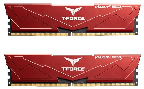 TEAMGROUP T-Force FLARD532G6000HC38JDC01 Vulcan Alpha DDR5 RAM RAM 32 GB (2 x 16 GB) 6000 MHz (PC5-48000) CL38 Modulo di memoria RAM memoria ottimizzata rossa