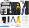 Network d’installation Kits, Pince à Sertir RJ45 avec 50 Connecteurs RJ45 Cat5/Cat5e/Cat6 Pass Through, Kit de sertissage RJ45/RJ11/RJ12, Pince Coupante, Lsa Outil de Montage, Testeur de Câble Réseau