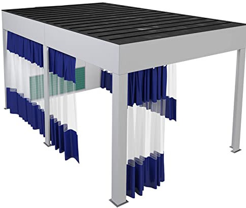 VagxTbs Outdoor Vorhang mit Ösen Wetterfest Pergola Seitenvorhänge Wasserdicht Sonnenschutz Outdoor Gardine für Terrasse Geeignet für Pavillons/Balkons/Garagen (5x2.5m)
