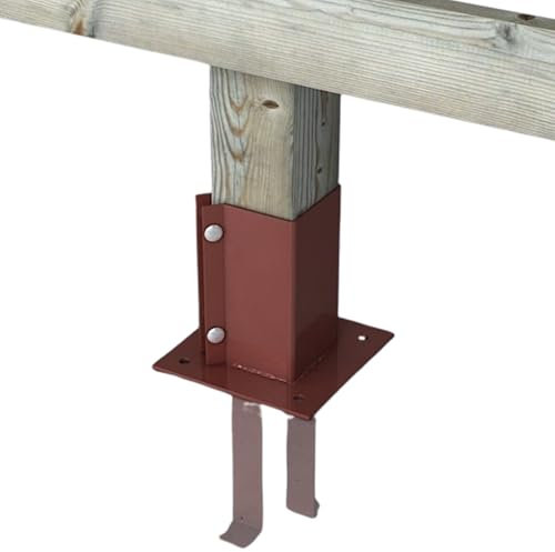 [FIXINGS DIRECT] Concrete In Post Shoe | Fence Post Repair | Fence Post Bolt Down | (100mm Or 75mm) Erection Of Fencing, Gazebos, Pergolas And Other Garden Structures | (1, 100mm x 100mm)