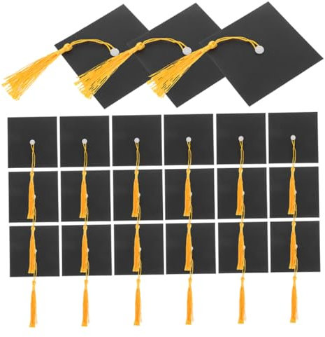WEKAMOS 50set Graduation Cap Toppers Decorations for Cake Bottle Decor for Graduation Parties Class Celebrations and