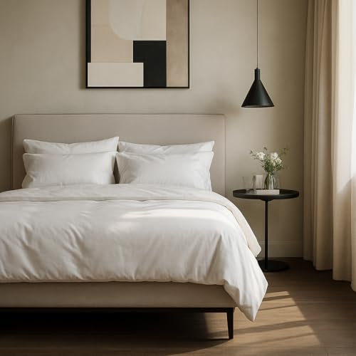 VEL VET HOME VelvetHome Bettwäsche 140x200 Baumwolle Weiß Öko-Tex Made in EU 2-teilig Bettwäsche-Sets mit Reißverschluss 1x Bettbezug 140x200 cm + 1x Kissenbezug 80x80 cm