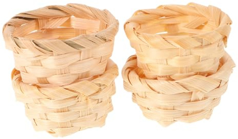 SOPOTUTU 4 Stück Miniature Rattan Körbe Geflochtene Handwerkskörbe für Puppenhaus Dekoration und DIY Projekte Robustes Zubehör für Lebendige Miniaturszenen