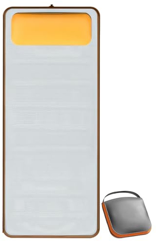 Oreiller de sommeil auto-éblouissant en mousse de 6 pouces d'épaisseur - Oreiller de sommeil auto-adhésif avec pompe électrique - Lit de coussin pliable portable dans pompe pour voiture de pyrogravure