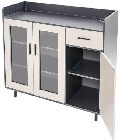 YyanLAK Küchenschrank, 100x34x92cm Putzschrank, Küchenaufbewahrungsschrank, Sideboard-Schrank für Küche und Esszimmer, Kann als Aufbewahrungsschrank, Vorratsschrank, Esszimmer-