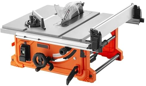 254mm 10inch Table Saw Electric Woodworking Cutting Machine with Dust Port 25in Rip Capacity for DIY Wood Plastics Cutting Precise Cutting