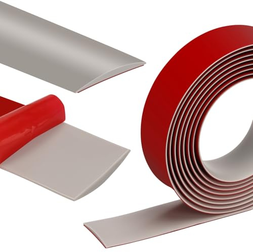 Übergangsleiste Boden Übergangsprofil Selbstklebend(Grau, 300cm*4cm) | Übergangsschiene Selbstklebend zum Verbinden von Bodenlücken für Fliesen Laminat Boden Teppich