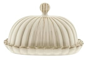 Bloomy Butterdose aus hochwertigem Porzellan mit floraler Struktur