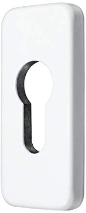 SN-TEC Schutzrosette/Schieberosette/Zylinderschutz eckig 9mm Weiß RAL 9016