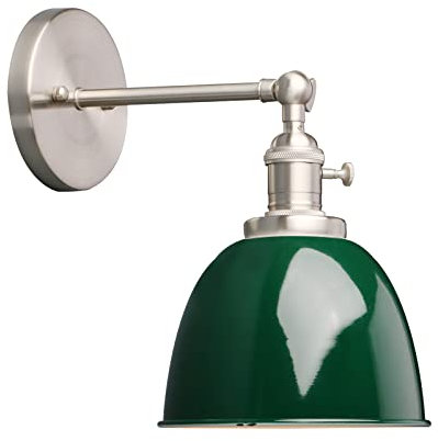 Phansthy Wandleuchten Retro Wandlampe aus Metall Deckenhalbkreis mit Schalter Verstellbar Wandspot E27 Moderne Wandleuchte Innen für Schlafzimmer Flur Eingang Wohnzimmer Küche(Dunkelgrün)