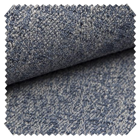 novely® exquisit SPEZZANO - Grob Strukturierter Möbelstoff - Schwer Entzündbarer Polsterstoff - Pflegeleichte Meterware 1lfm | Farbe: 07 Blau Weiß