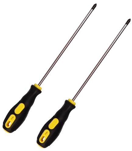Lot de 2 tournevis cruciformes de 20,3 cm de long avec embout magnétique PH2