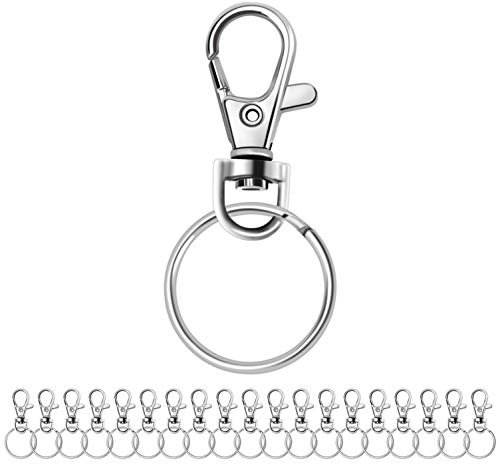 20 Stücke kleine abnehmbare Drehverschlüsse inkl 25mm Schlüsselring für Schlüsselringe - Karabinerhaken Schlüsselanhänger - Kosmetik & Schmuck …