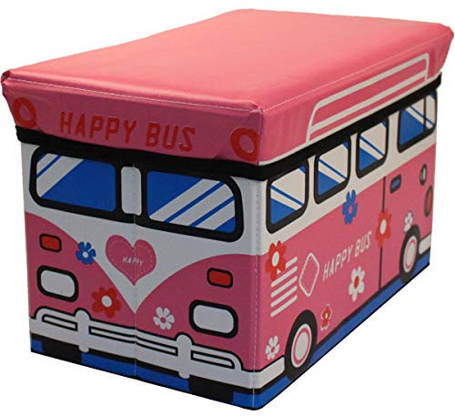 Stimo 2IN1 Sitzbank und Staubox/Spielzeugbox/Aufbewahrungsbox/Spielzeugkiste für Baby/Kinder (Happy Bus)