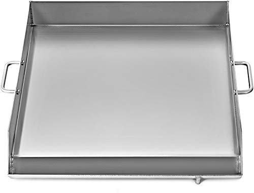 VEVOR Plancha Inox Barbecue à Charbon de Bois 46 x 40 x 8,6 cm Plaque Fonte en Acier Inoxydable Plancha à Gaz Plaque de Cuisson à Plat Extérieur Rainure à Graisse 6 KG 2 Pelles pour Four Restaurant
