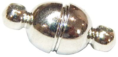 Perlin 5Stk Magnet Verschluss Kettenverschluß Magnetverschluss 11x5 mm Rund Silber Verschlüsse Verbinder Schmuckverschluss Schmuckzubehör, Schmuckherstellung