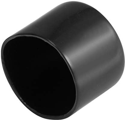 sourcing map 4pcs Rubber End Caps 42mm ID Vinyl Round End Cap Cover Screw Thread Protectors Black
