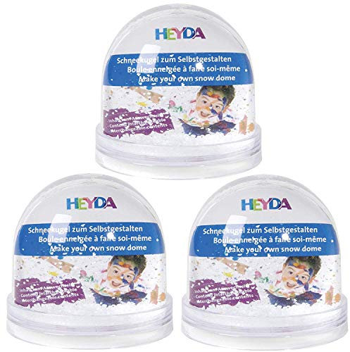 Heyda 204888400 Schneekugel zum Selbstgestalten aus Acryl (3 Schneekugeln)