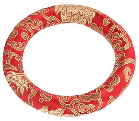 Ringschalen-Kissen Handgenäht Hochwertiges Klangschalen-Kissen Seidenbrokat Rundes Kissen Musikinstrument-Zubehör Klangschale Kissen Für Klangschale