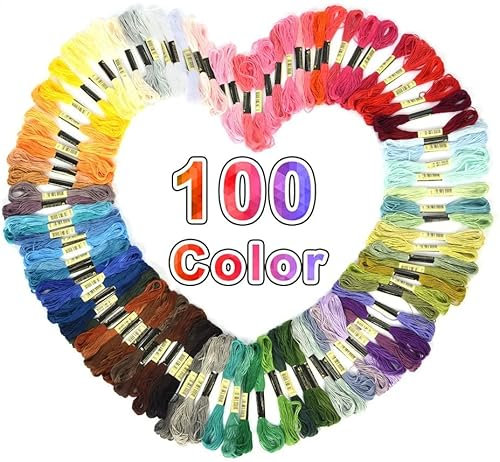 Set di filati di ricamo in cotone, 100 colori filo da ricamo dmc in cotone filato di punti di fili di matasse di 8 metri 6 fili di rami, filo da ricamo kit per ricamo punto croce