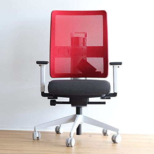 Viasit Toleo, ergonomischer Bürostuhl, Deutscher Hersteller, 3D-Sitztechnik, individuell anpassbar, Rot, Netzrücken