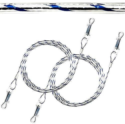 2x 1.5m Reflective Dog Tie Out Cables for Dogs – 3mm Thick, Heavy Duty, PVC Cover, Camping Accessories, Outdoor Use with Anchor Stake – Ideal for Small & Medium Dogs (5ft Each, BLUE)