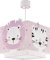 Dalber Lampe kinderzimmer, kinderlampe Pendelleuchte Hängelampe, Deckenleuchte Kinder, Deckenlampe kinderzimmer Baby Jungle Tiere Dschungeltiere Rosa, 63112S, E27