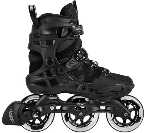 Powerslide Inline Skate Phuzion Argon Black 100 - Fitnessskate für Damen und Herren - Inliner Triskate schwarz Gr. 40-47 100 mm Rollen Gr. 40