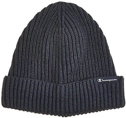 Champion Unisex Knit Small Script Logo Beanie-Mtze, Marineblau, Einheitsgröße für alle