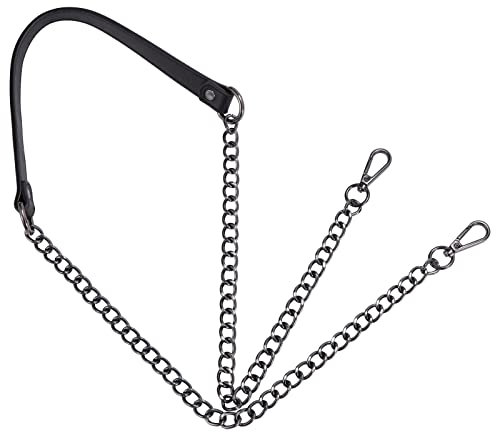 PU-Leder-Kettenriemen Verstellbarer Metallkette Schulter Riemen Abnehmbare Handtaschen Kette Riemen Lange Tasche Kettenriemen mit Schnallen 120cm (Schwarz Kette)