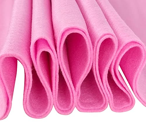 Jtnohx Colour Felt Fabric, 1.4mm Felt Sheets for Crafts, 90x90cm Soft Craft Fabric for Art and Sewing Projects (Pink 3)