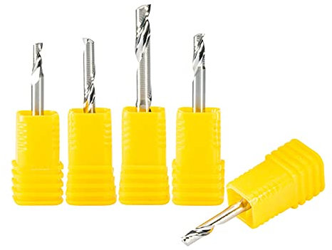 MOOCO MORNING 5 Stück SHK 3.175 4 6 8 10 12 mm AAA Hartmetall CNC-Fräser-Bit, eine einzelne Rillen-Schaftfräser, Werkzeuge aus Aluminium, CAD-Nocken-Frässchneider