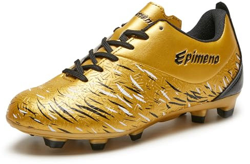 EPIMENO Fußballschuhe für Jungen Mädchen Kinder Fussballschuhe Outdoor Firm Ground Soccer Cleats(Grundschulkind/Jugendliche)