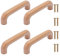 NAKUPENDA Tirador Madera 4Pcs Tiradores Madera de Muebles Tiradores para Cajones Armarios Cocina Madera para Muebles para Armarios, Longitud Total 111mm(Redonda)