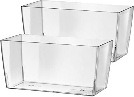 ECOMACETAS FLOWERPOT STORE Jardinière rectangulaire transparente en plastique, 25 cm (2,25 cm)
