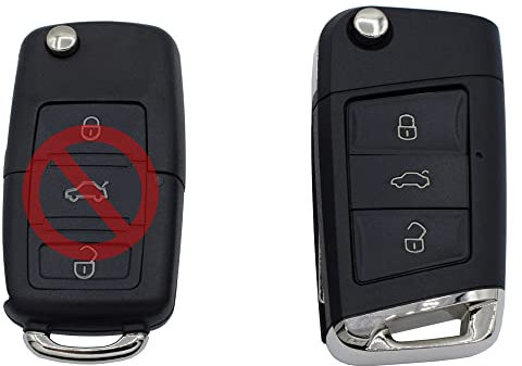 Auto Schlüssel Funk Fernbedienung 1xGehäuse passend mit VW SEAT SKODA SEAT Alhambra Ibiza Cordoba Leon Toledo Altea VW Polo Golf Passat Sharan Touran Jetta EOS SKODA Octavia Superb Fabia Yeti Roomster