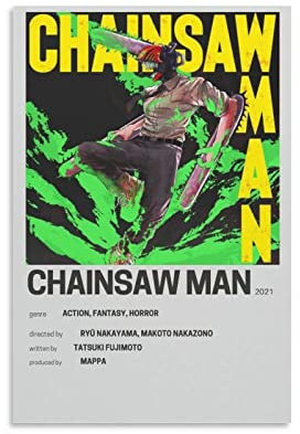 Chainsaw Man Anime Poster Dekorative Malerei Leinwand Wandkunst Wohnzimmer Poster Schlafzimmer Malerei, Leinwand Kunst Poster Und Wandkunst Bilddruck Moderne Familienzimmer Dekor 16x24inch(40x60cm)