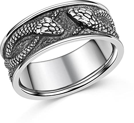 Materia Männer Ringe Silber 925 antik - Bandring mit Schlange SR-172-59