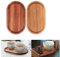 Cabilock 2 bandejas ovaladas de madera de acacia, platos de madera de acacia, aperitivos, sushi, aperitivos, charcutería, queso, pan, postre, platos para cafetería, hogar, té bajo