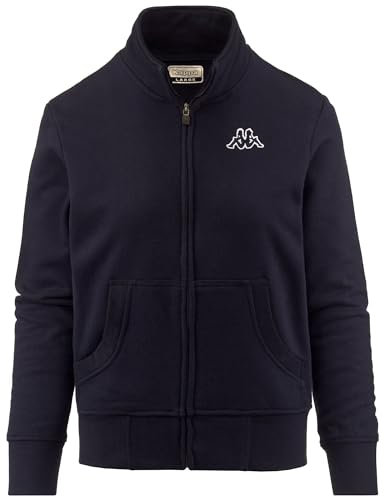 Kappa - Felpa con Zip, Donna, Blu, Cotone, Sportstyle, LOGO ZOE, Taglia: XS