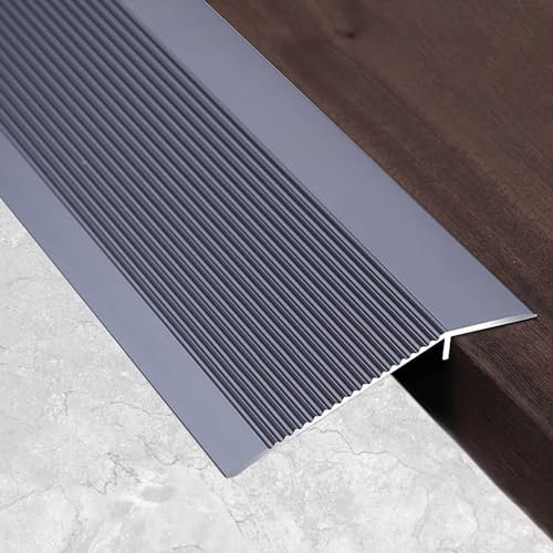 DECAKE Bodenübergangsstreifen, Bodentrennstreifen, Holz-zu-Fliesen-Übergangsstreifen für unebene Böden, Vinyl-/Laminat-Bodenkantenleiste mit Rutschfester Nut, Türöffnungsreduzierer, selbs